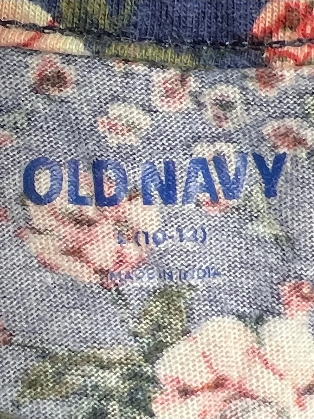 Old Navy Navy Floral Short-Sleeve Tiered Dress